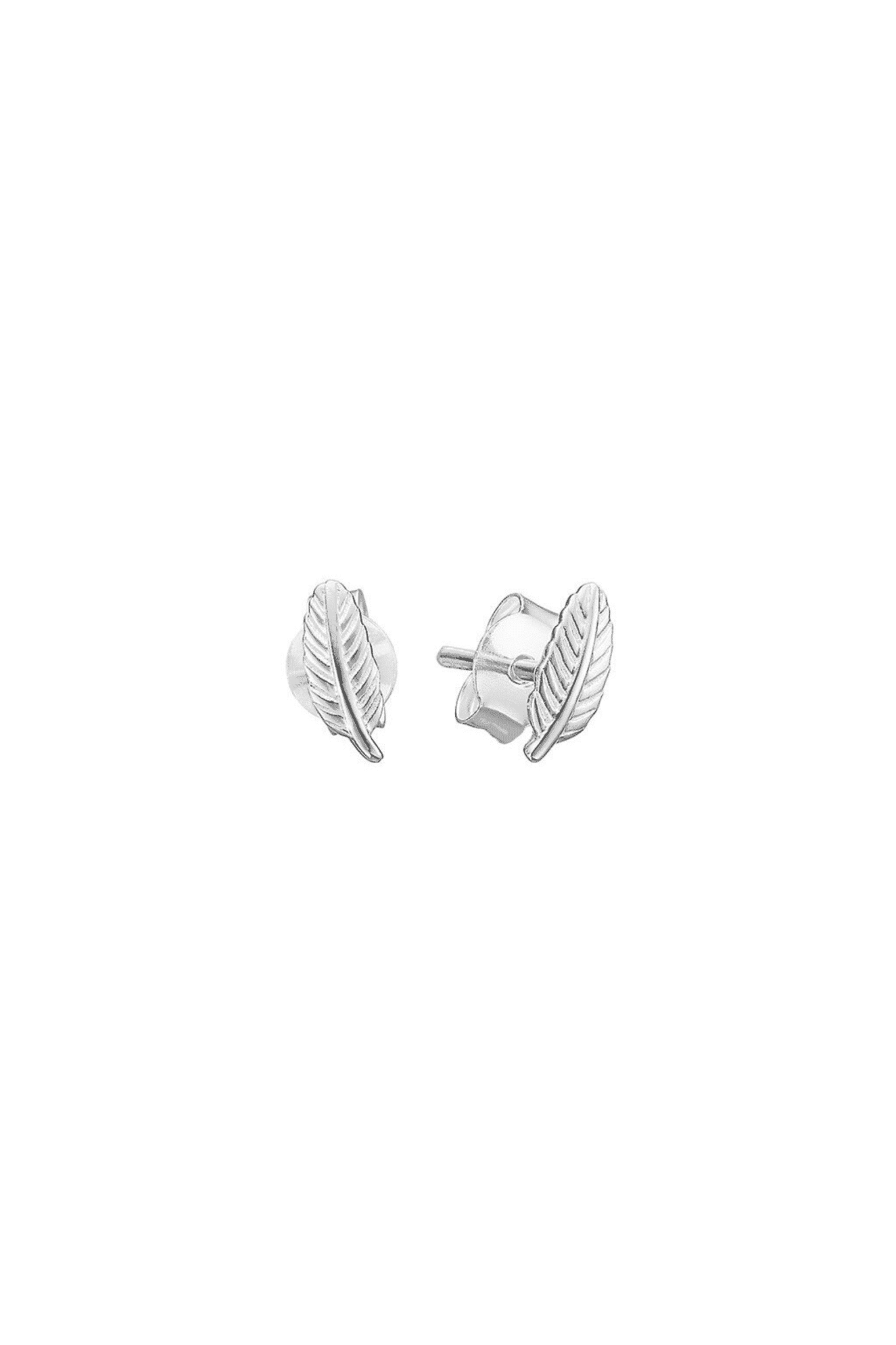Ohrstecker - Leaf, Silver – Bild 2