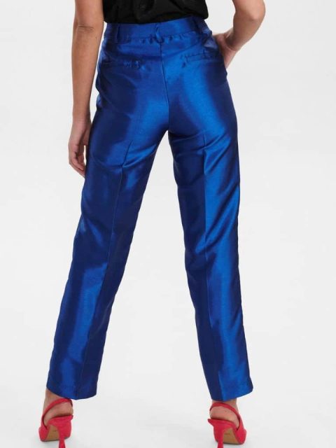 Blaue glänzige Anzug Hose von Nümph bei Little Copenhagen