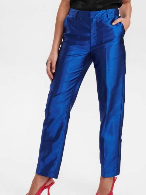 Blaue glänzige Anzug Hose von Nümph bei Little Copenhagen