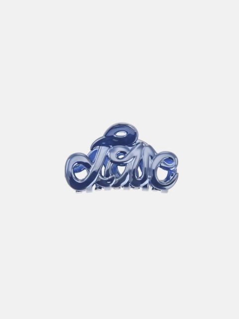 Handgemachte Haarspange von der Marke Bon Dep in Blau Ton mit Schriftzug 