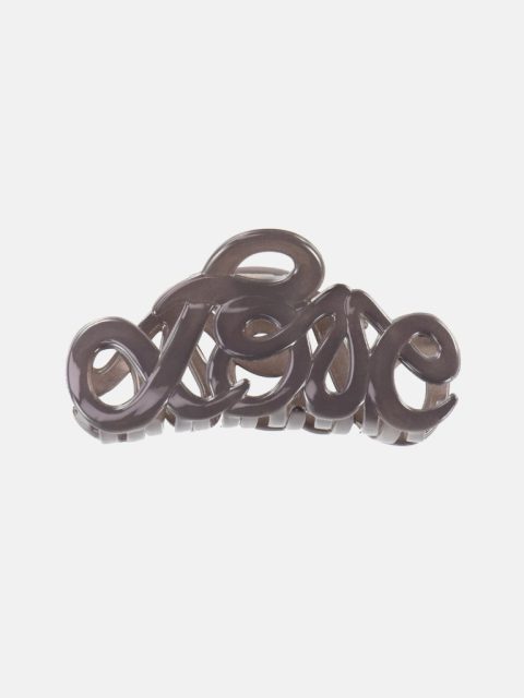 Handgemachte Haarspange von der Marke Bon Dep in Braun Ton mit Schriftzug "love"