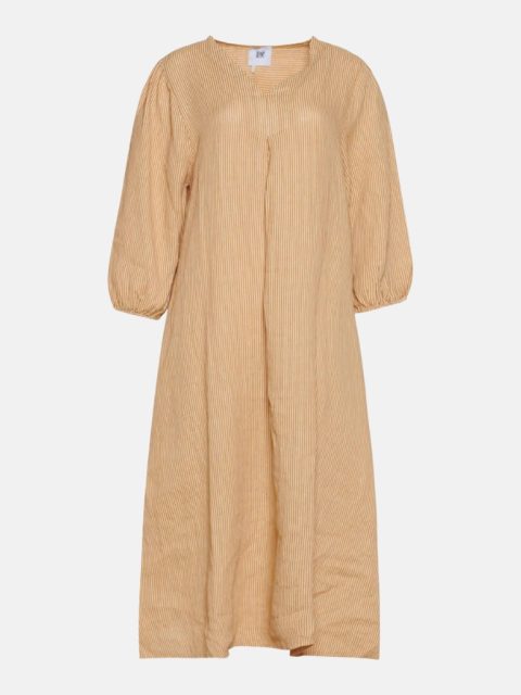 Ella, Dress Striped, Linen - New Camel Stripe 1