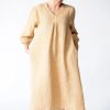 Ella, Dress Striped, Linen - New Camel Stripe 2