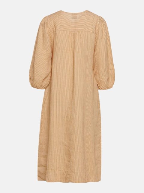 Ella, Dress Striped, Linen - New Camel Stripe 3