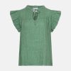 Etta, Frill Top, Linen - Dusty Mint 1