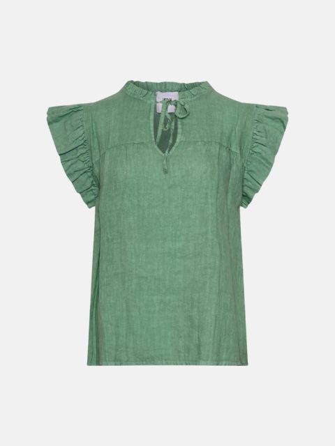 Etta, Frill Top, Linen - Dusty Mint 1