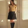 Etta, Frill Top, Linen - Light Brown 1