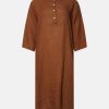 Long Shirt Dress with Pocket, Linen - New Camel 1