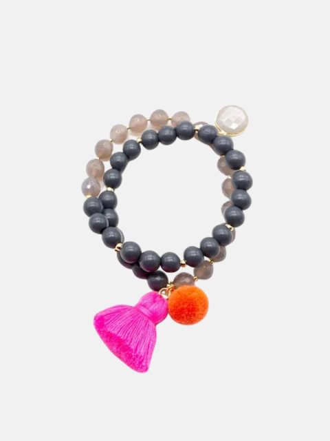 Armband - Mala Twin, Grey Pink 1