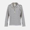 Bluse - Barbara, Striped Ecru_New Navy 1