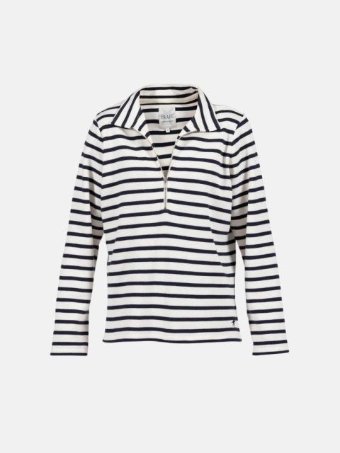 Bluse - Barbara, Striped Ecru_New Navy 1