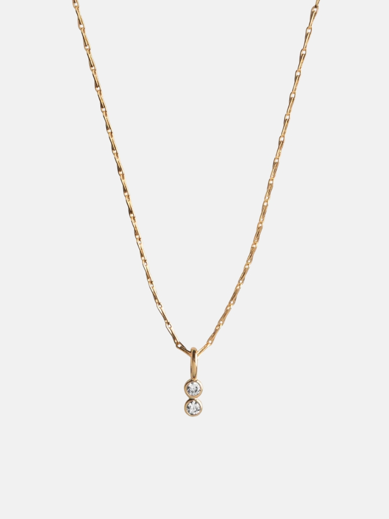 Halskette - Twin CZ, Clear