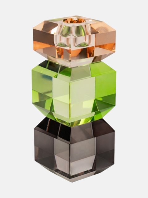 Kristallhalter, Pfirsich/Grün/Rauchgrau