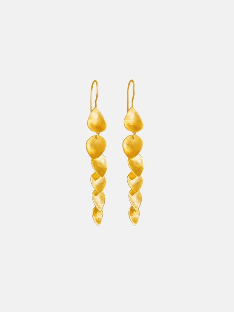 Ohrring - PD leaves string, Gold
