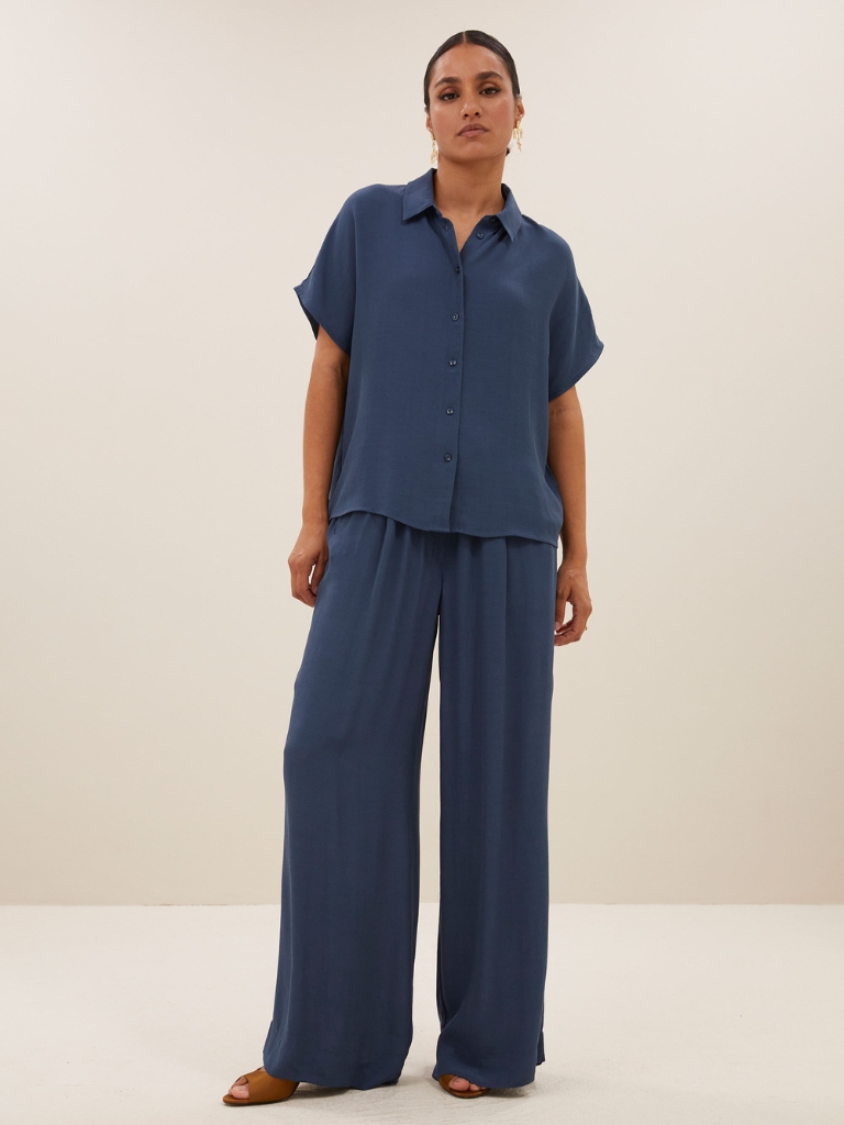 Bluse - Karly Viscose, Opal Blue – Bild 4