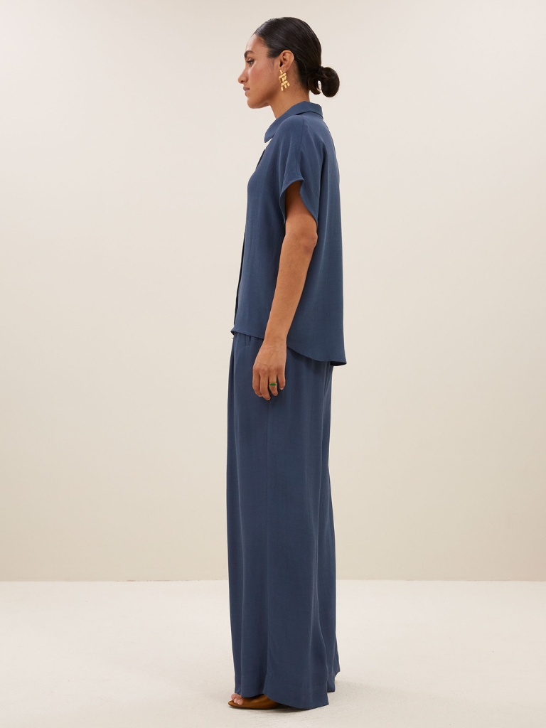 Bluse - Karly Viscose, Opal Blue – Bild 5