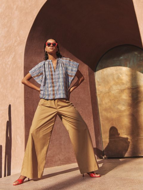 Bluse - Vina Check, Grid Print