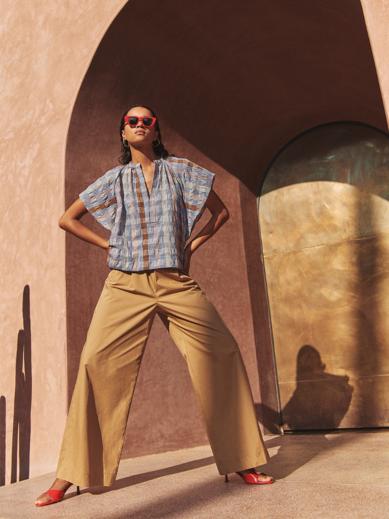 Bluse - Vina Check, Grid Print