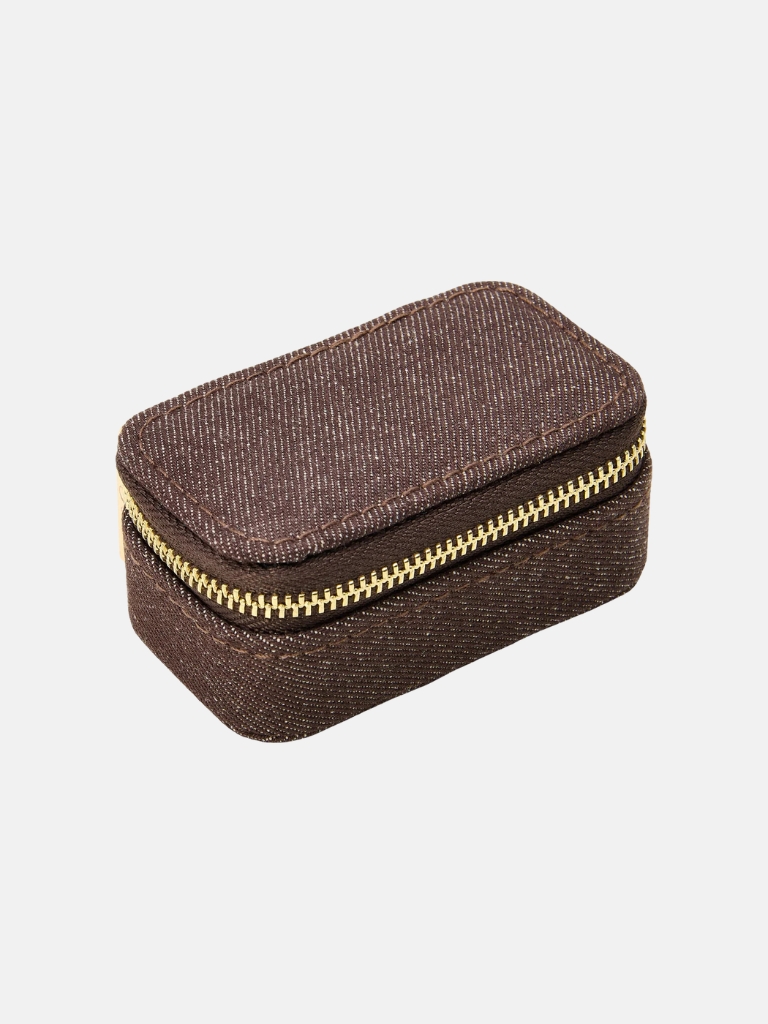 Small Jewelry box, Chocolate Denim