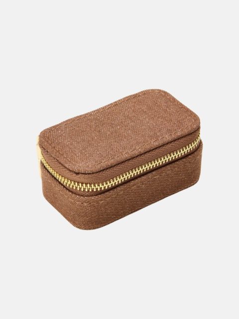 Small Jewelry box, Cognac Denim