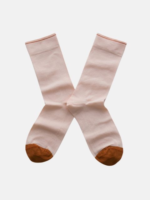 Socken - Chaussette Uni Rose bouton