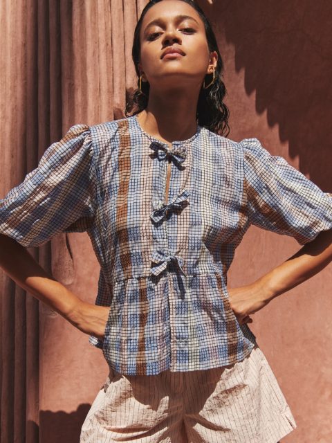 Bluse - Serena Check, Grid Print