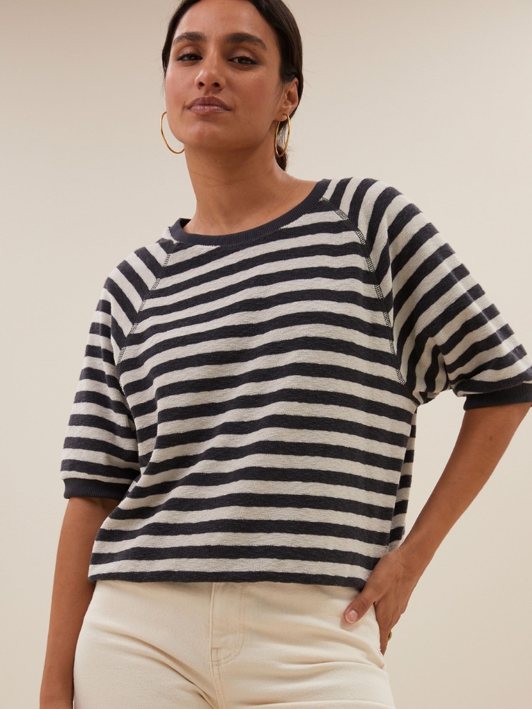 Shirt - Neva Slub Stripe, Jet Black – Bild 2