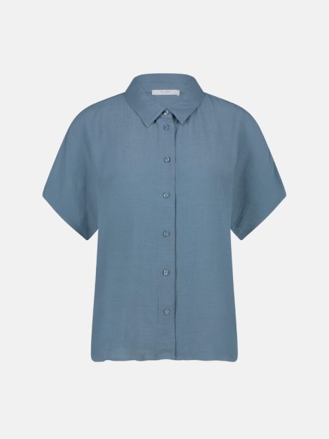 Bluse - Karly Viscose, Blue Stone