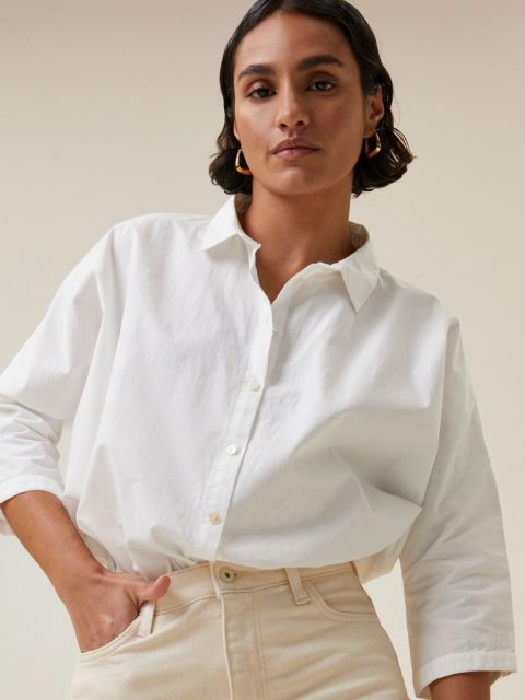 Bluse - Norel Poplin, White