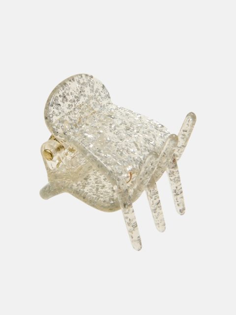 Haarspange - Pixie Mini Claw, Silver Glitter