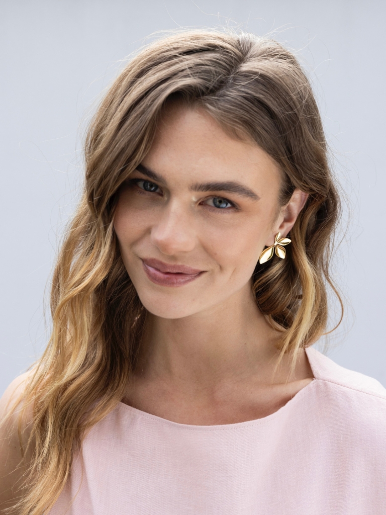 Ohrringe - Earstuds With Leaves