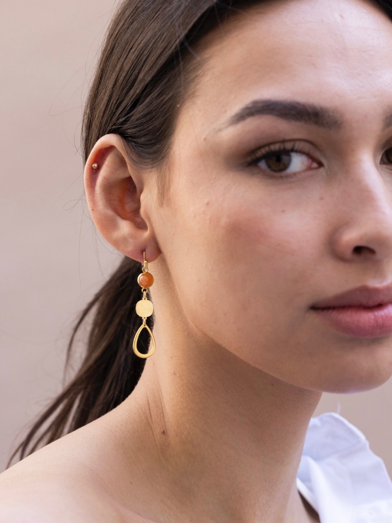 Ohrringe - Gemstone With Open Teardrop (5cm) – Bild 2