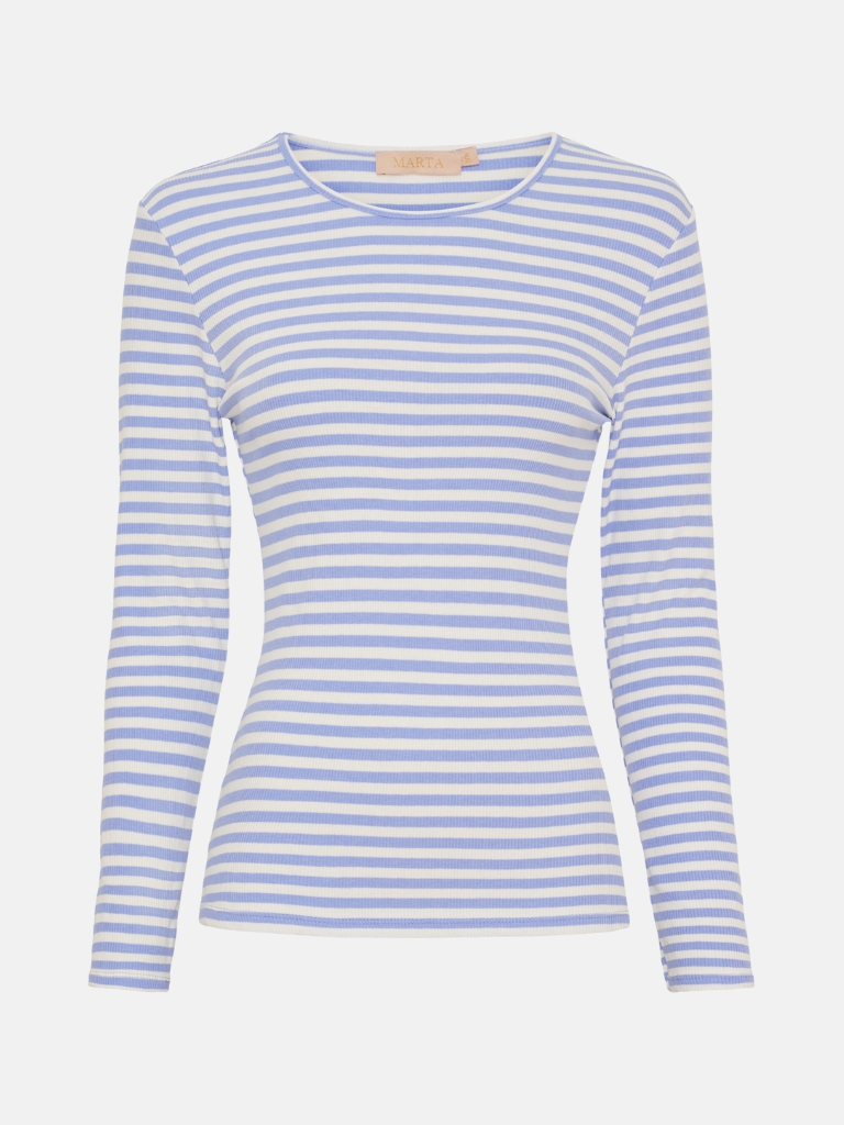 Shirt - MdcJosiane LS, Celeste/Greggio