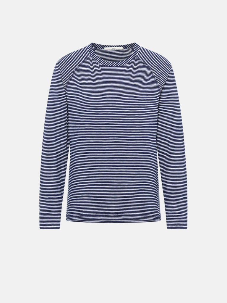 Shirt - Langarm-Raglanshirt GOTS, Purple Blue / Creme
