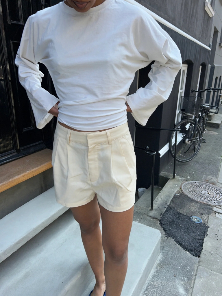 Shorts - Line Linen, Beige
