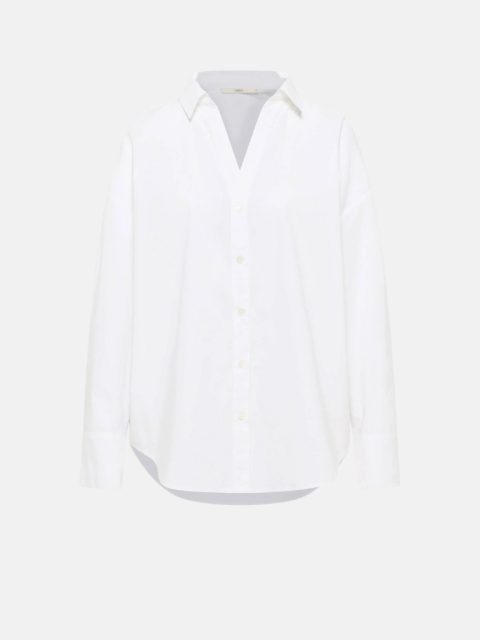 Bluse - Oversize Hemdbluse GOTS, White