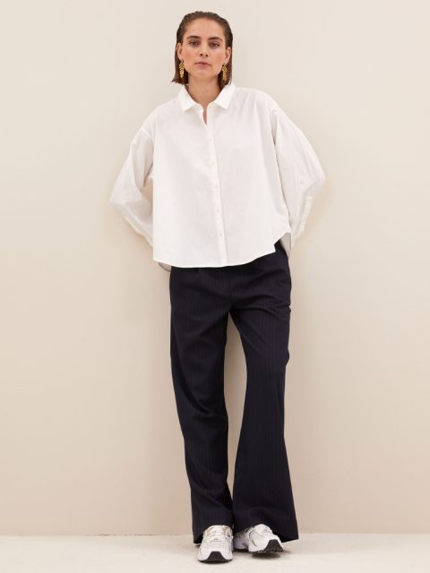 Alternative view of Blusen - Flo Poplin, White