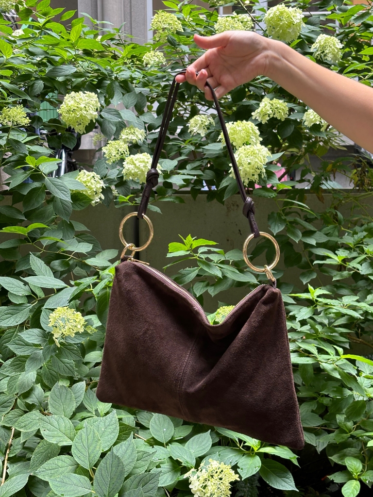 Tasche - Bern, Chocolate Suede Leather