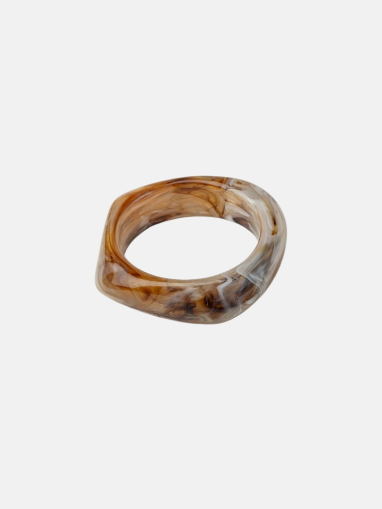 Armband - Big Square Bracelet, Melange Brown