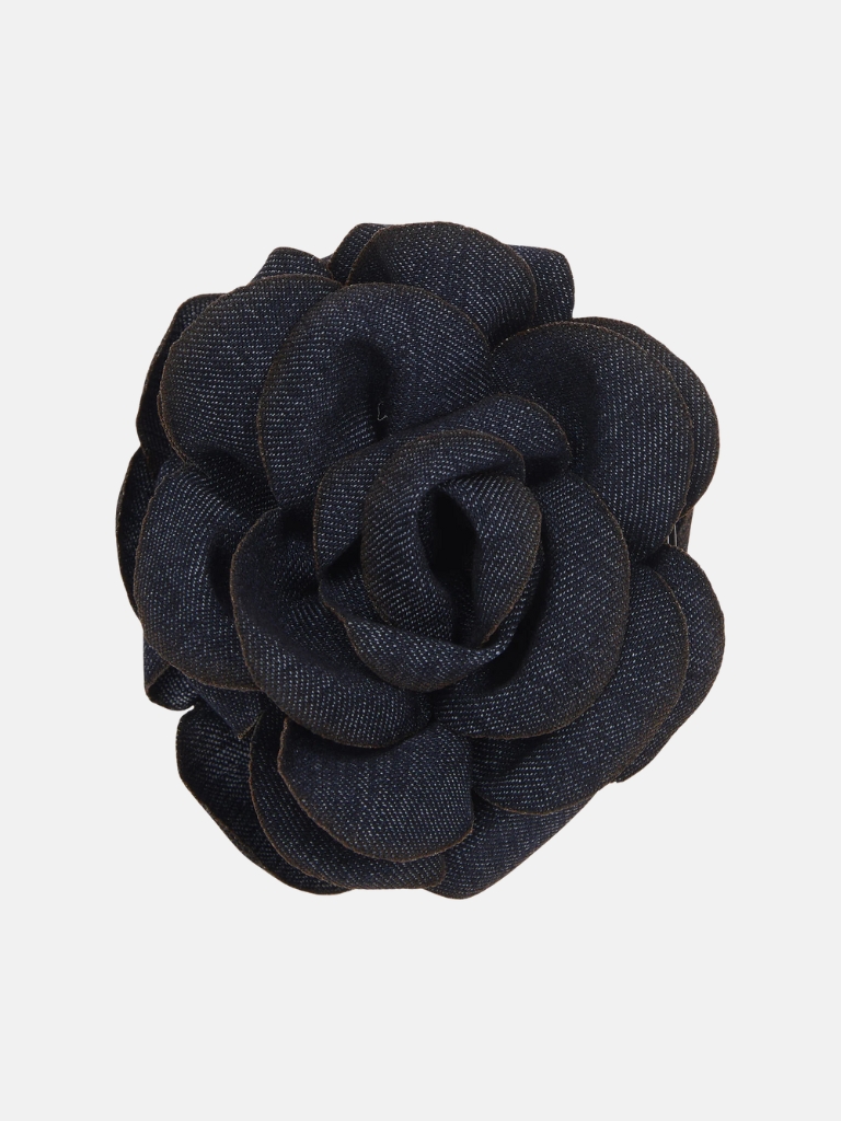 Haarspange - Denim Rose, Dark Denim