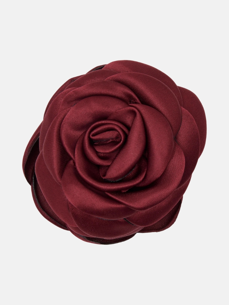 Haarspange - Small Satin Rose, Dark Plum