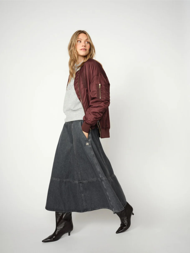Jupe - MMCynthia Denim A-Skirt, Grey – Bild 3