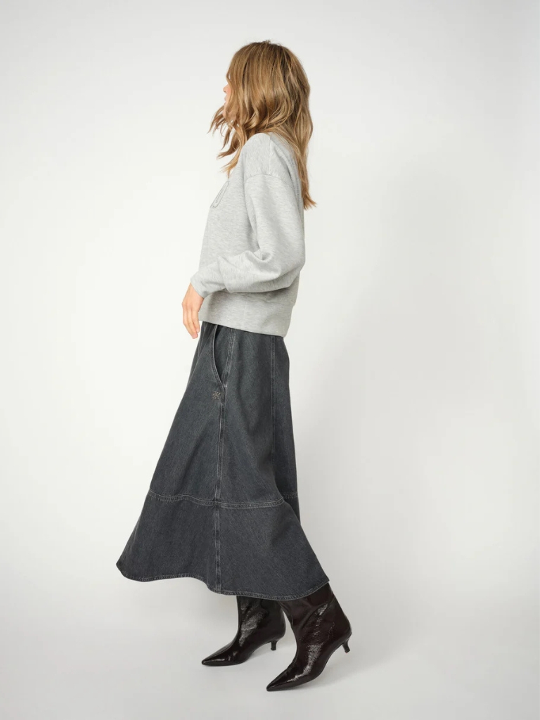 Jupe - MMCynthia Denim A-Skirt, Grey – Bild 4