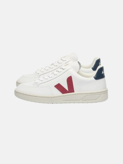 Sneakers - V-12, Leather, White Marsala Nautico