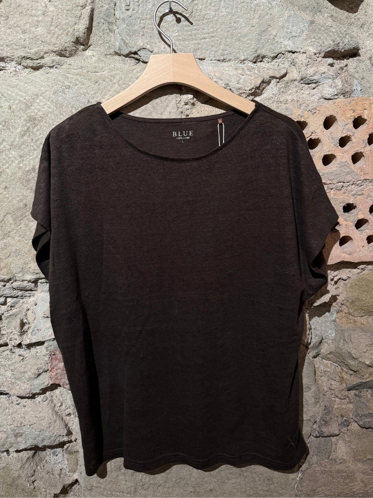 T-Shirt - Anabell Linen Blouse, Chocolate – Bild 3
