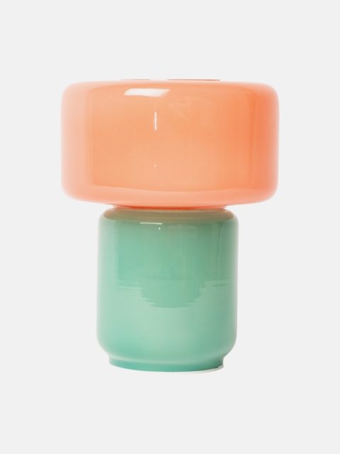 Glaslampe - Pink / Petrol