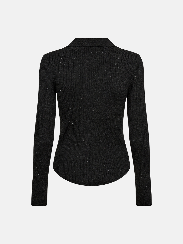 Shirt - MMRonika Wool Knit Polo, Phantom – Bild 2