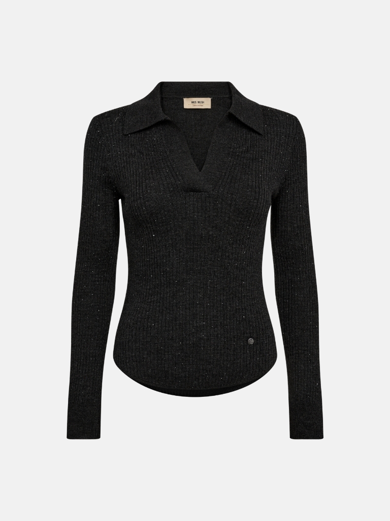 Shirt - MMRonika Wool Knit Polo, Phantom
