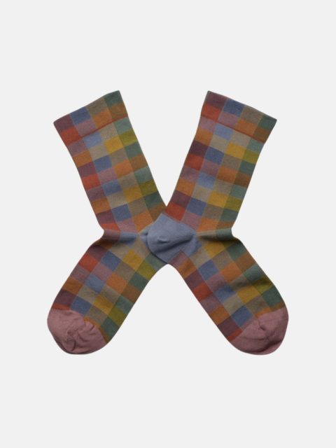 Socken - Chaussette Carreaux Bleu-Gris