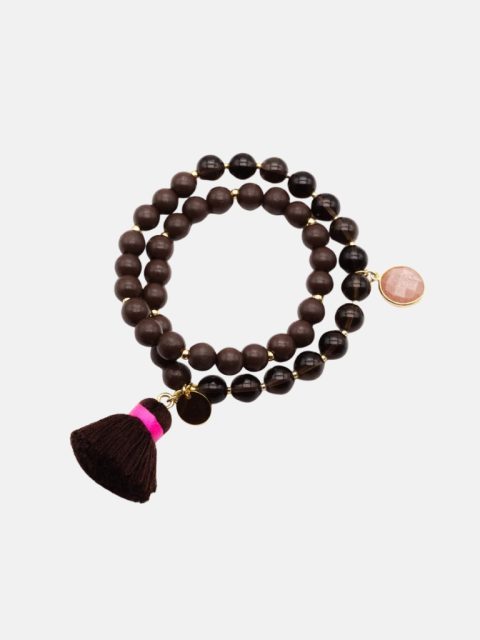Armband - A25 Mala Twin Chocolate